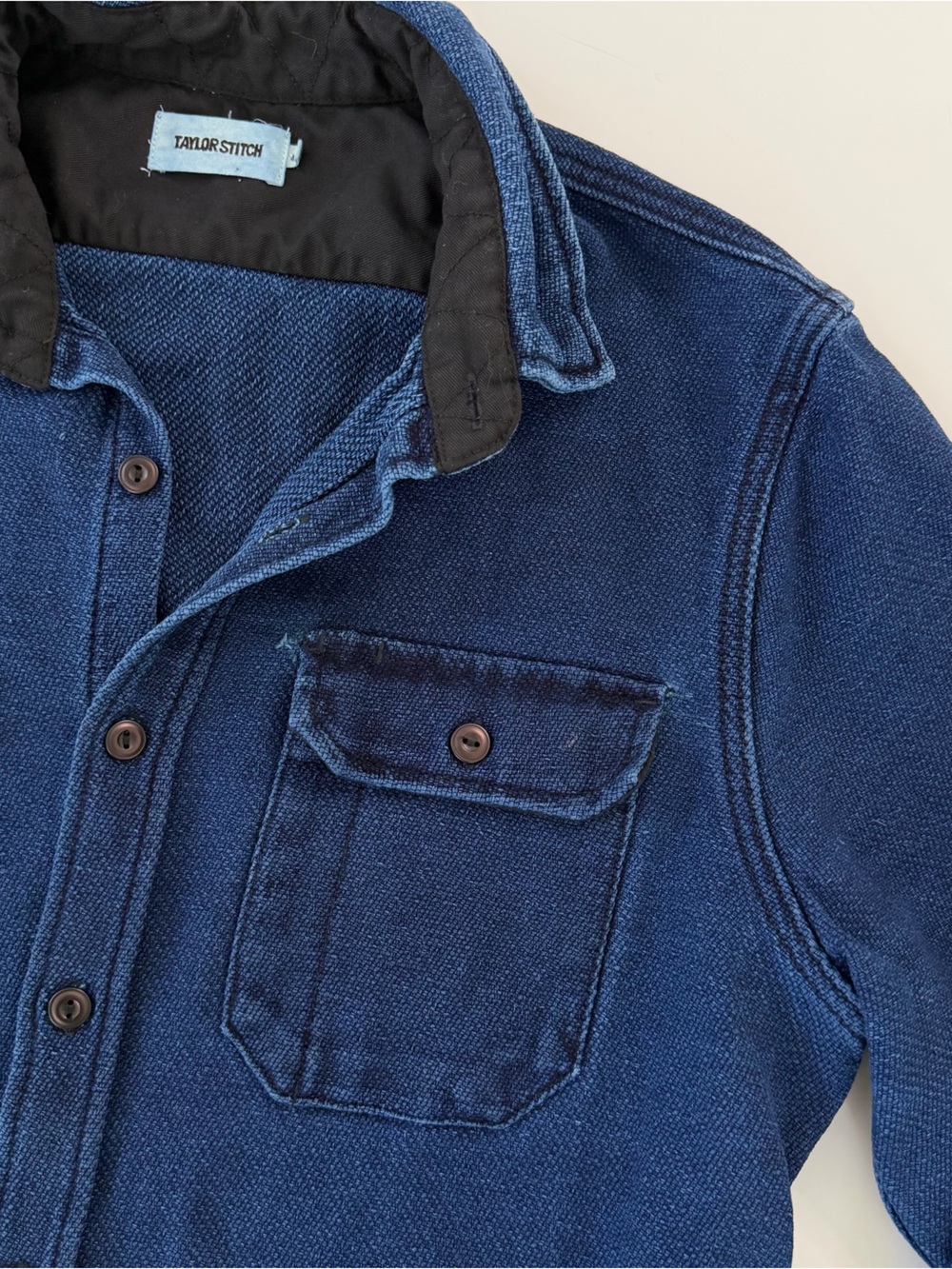 Taylor Stitch Division Shirt Mens Medium 40 Organic Cotton Shacket Blue Twill - Picture 5 of 11